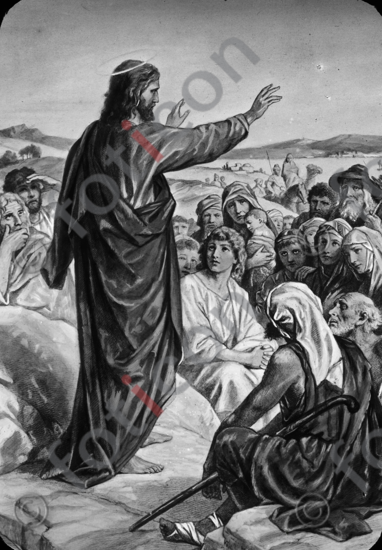 Die Bergpredigt | The Sermon on the Mount - Foto foticon-600-Simon-043-Hoffmann-009-2-sw.jpg | foticon.de - Bilddatenbank für Motive aus Geschichte und Kultur